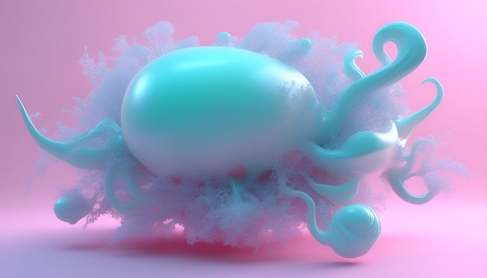 Ethereal Pastel Fractal Galaxy in 3D Render