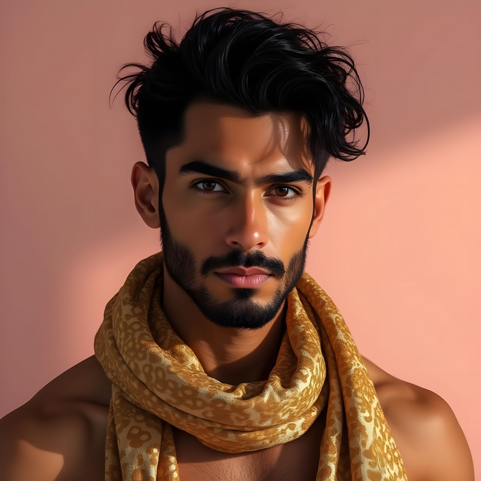 Handsome Middle Eastern Man Portrait in Photorealistic Style