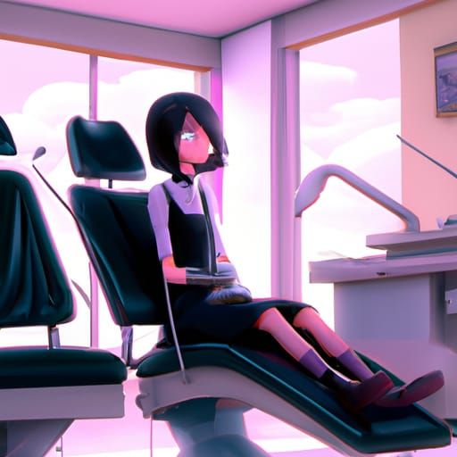 Goth Girl in Dentist Chair, Anime Key Visual