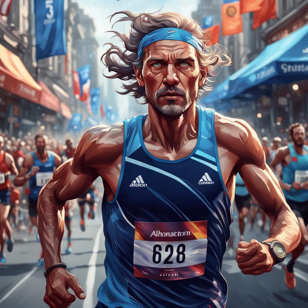Hyperdetailed Portrait of Marathon Runner in Unreal Engine