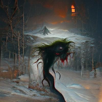 Sinister Creature Illustration in Fantasy Style