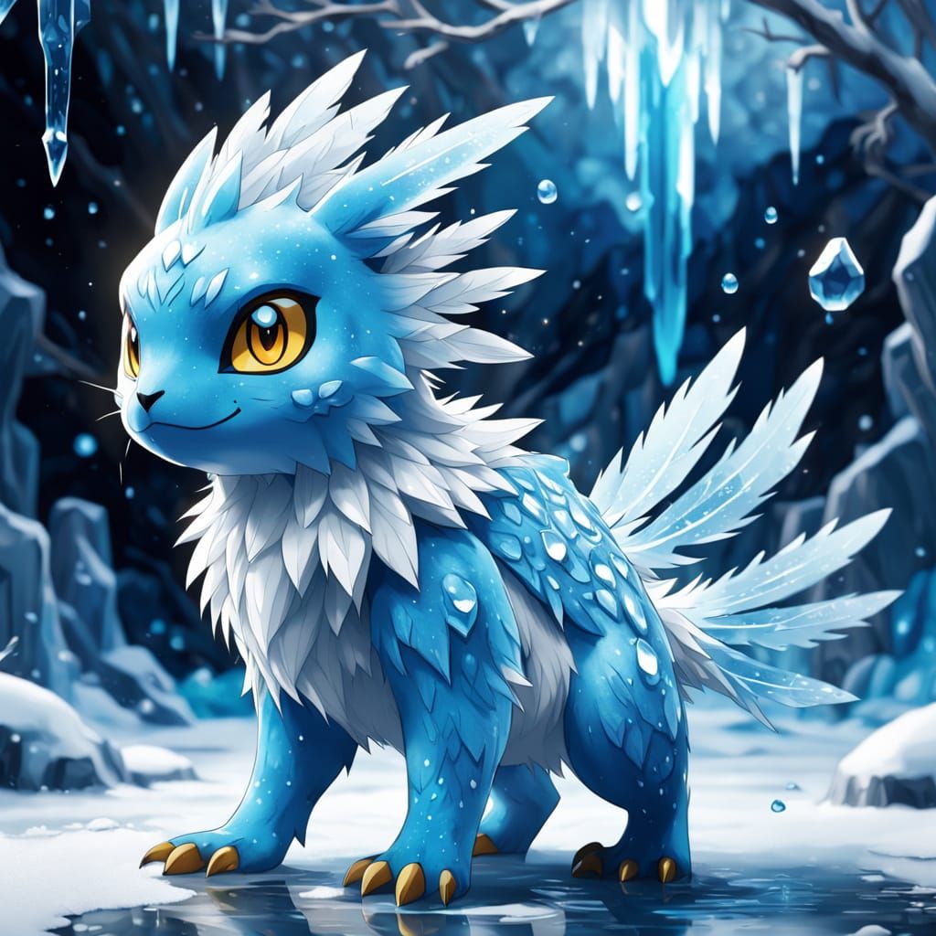 Glacial Ice Fakemon in Pokémon Art Style