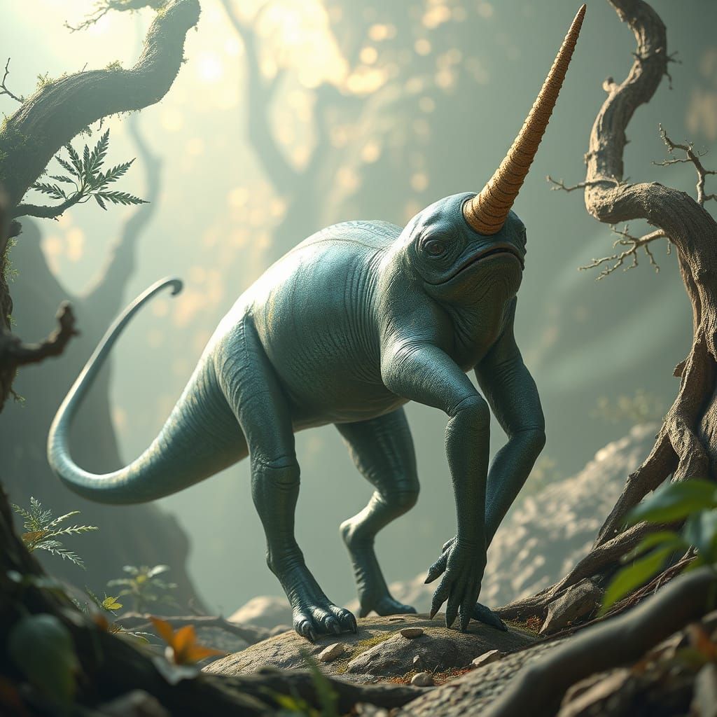 Alien Exoplanet Unicorn Hybrid in Iridescent Coat