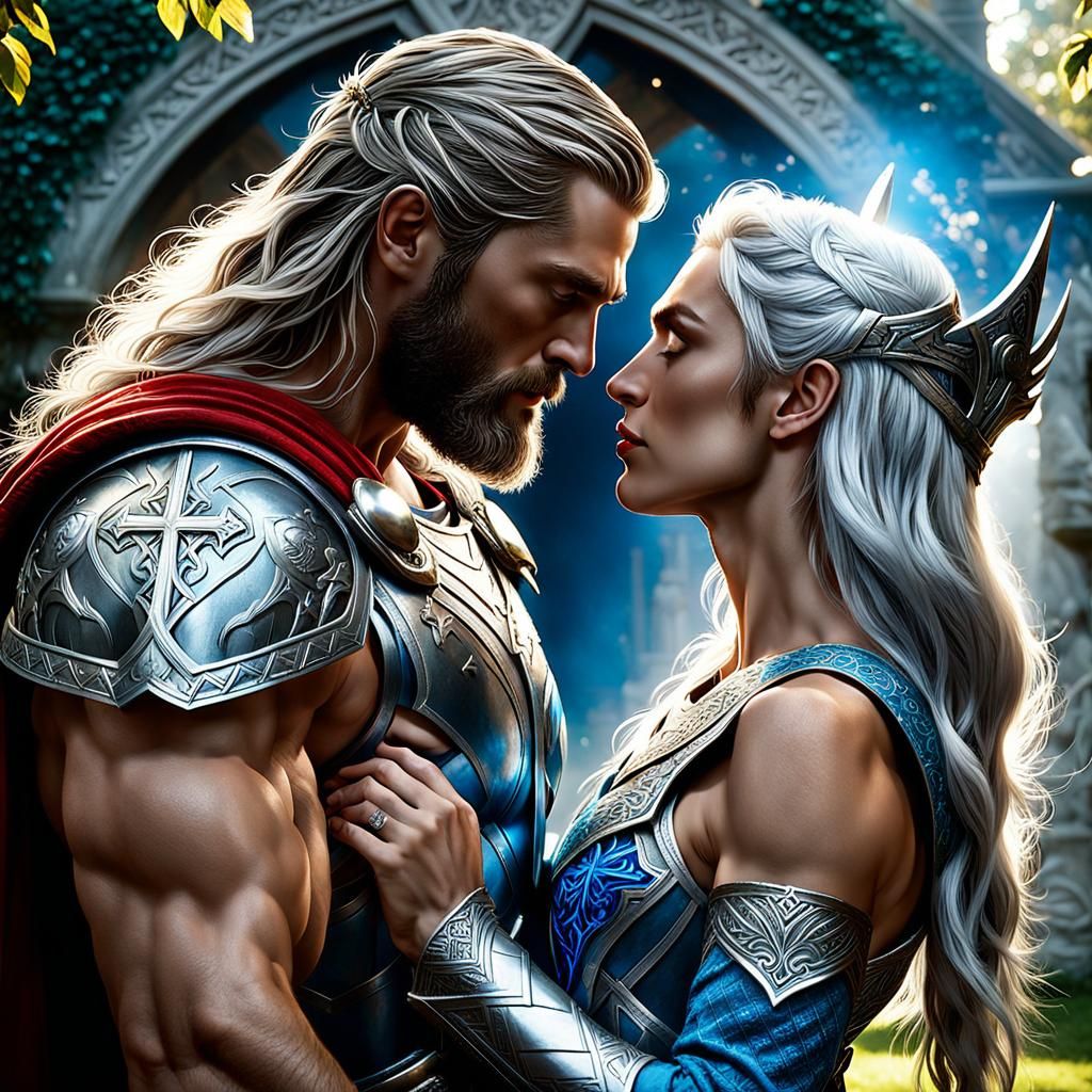 Paladin and Elf First Kiss in Secret Garden