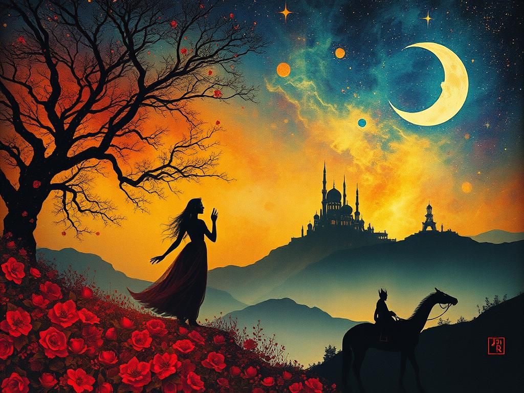 Psychedelic Scheherazade in Dreamscape Landscape