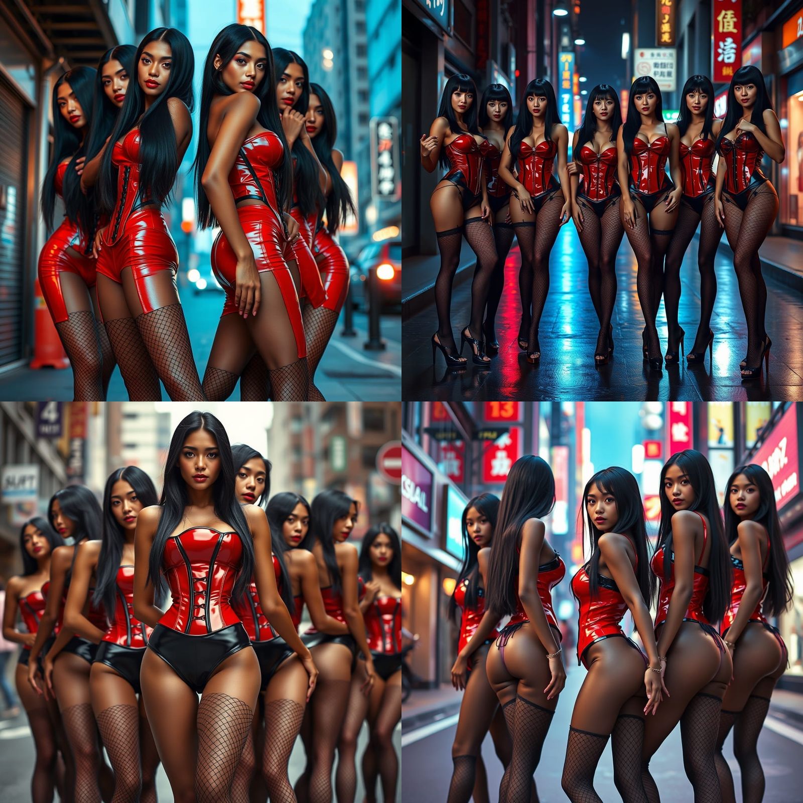 8 Asian Women in Cyberpunk-Inspired Latex Fashion