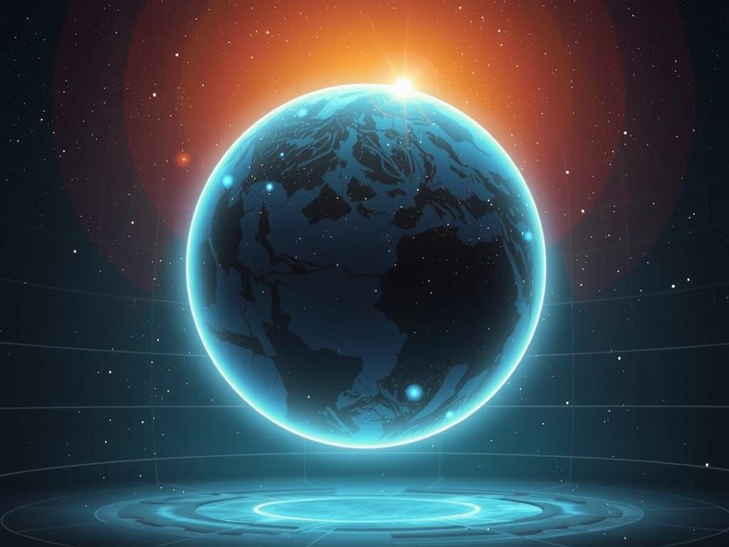 Ethereal Quantum Realms with Glowing Orbs and Surreal Landsc...