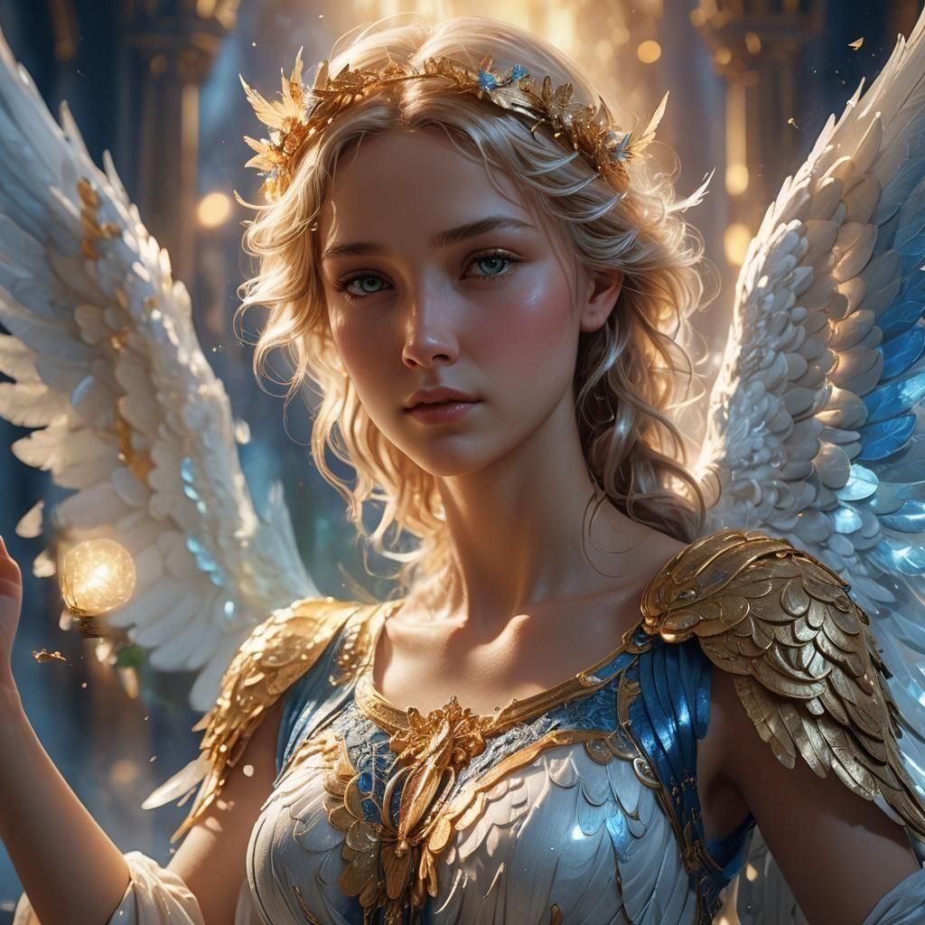 Elegant Angel in Detailed Matte Painting