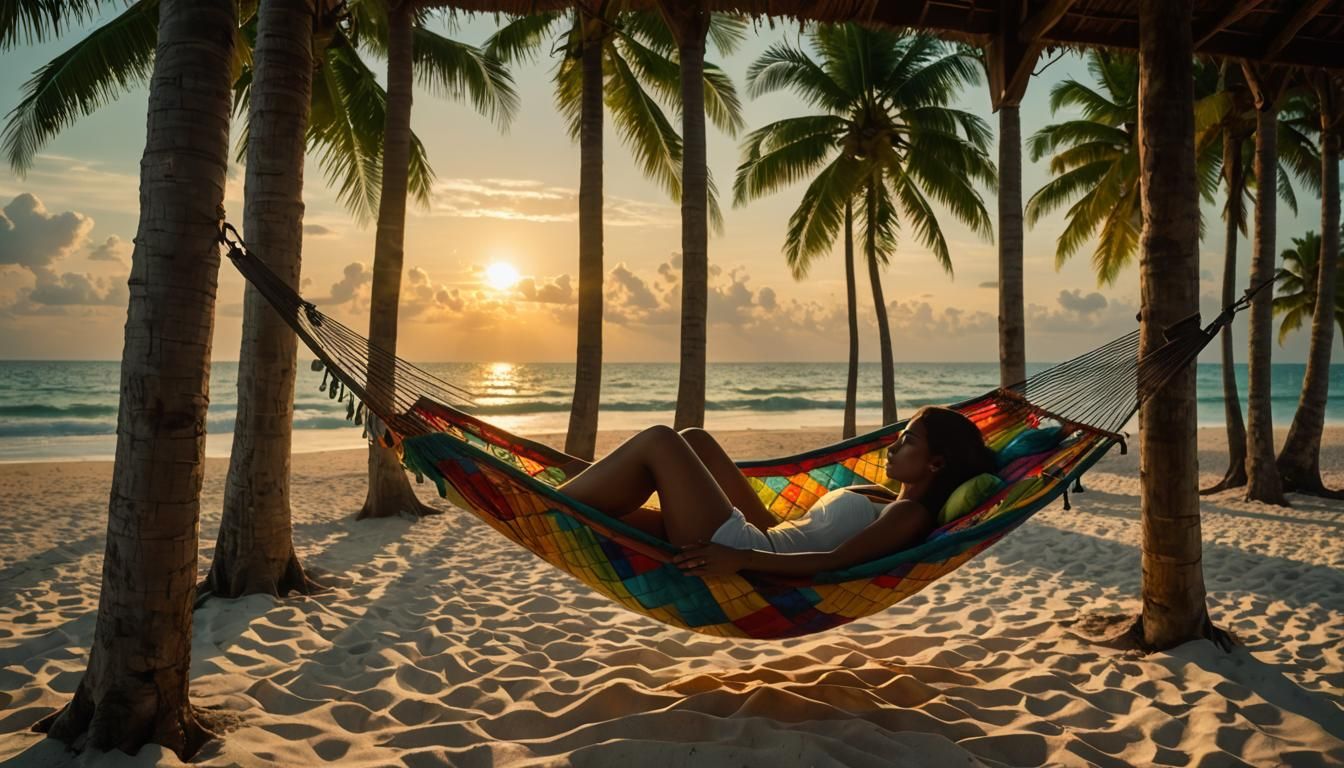 Tropical Beach Hammock: Tonalism Photography Masterpiece