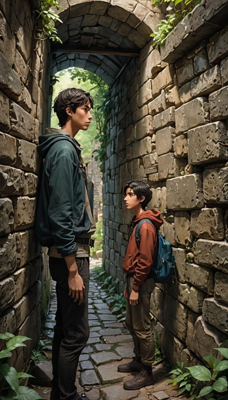 Teens Discover Secret Passage in Dark Fantasy Forest