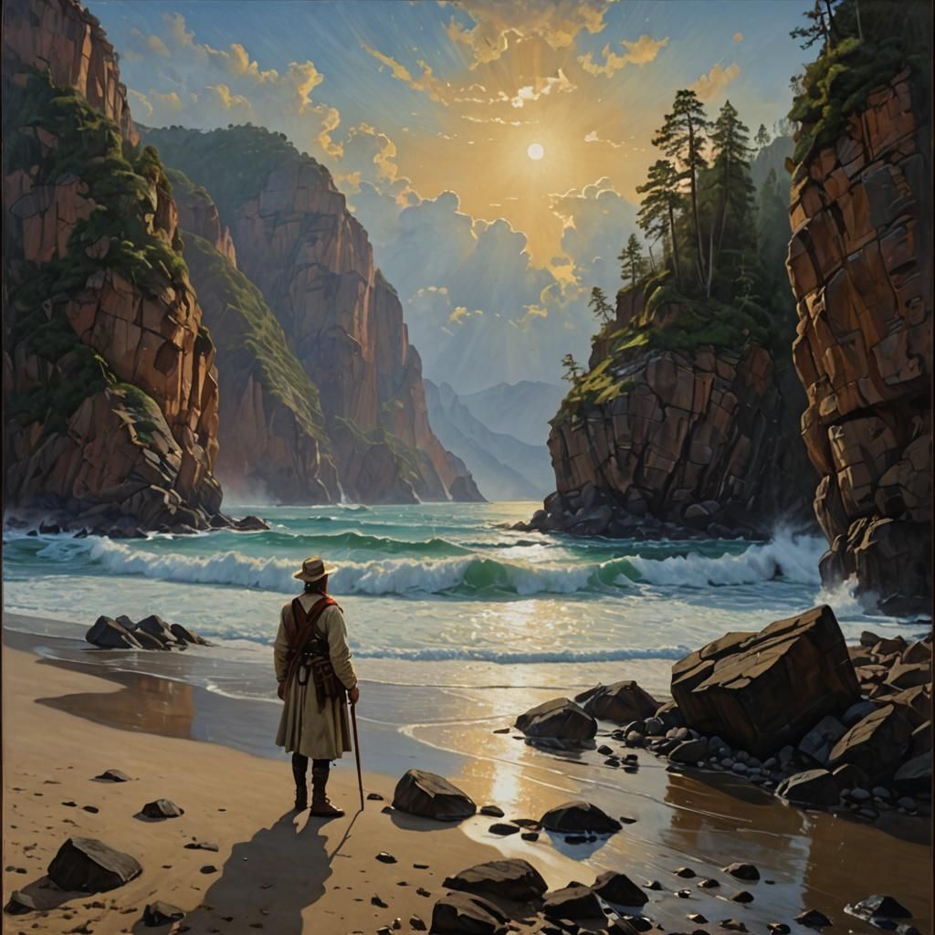 Ethereal Landscape Oil Painting in Classical Realism