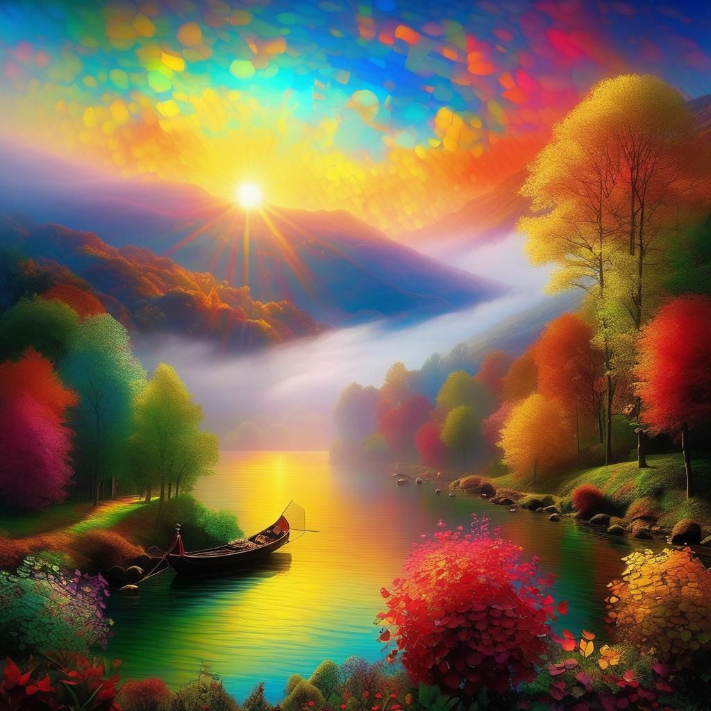 A Psychedelic Goddess of Summer in Vibrant Liquid Metal