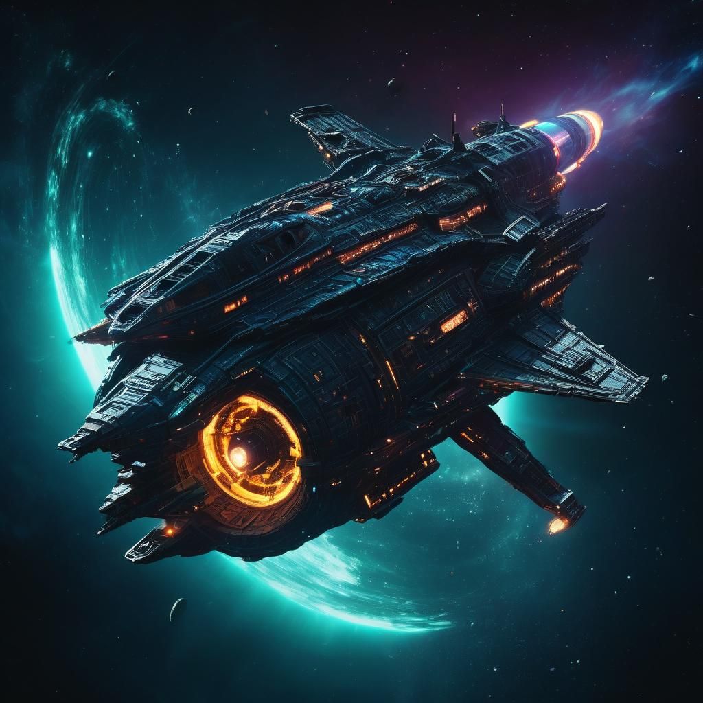 Spelljammer Dragon Starship Cruiser Ventures Towards Black H...