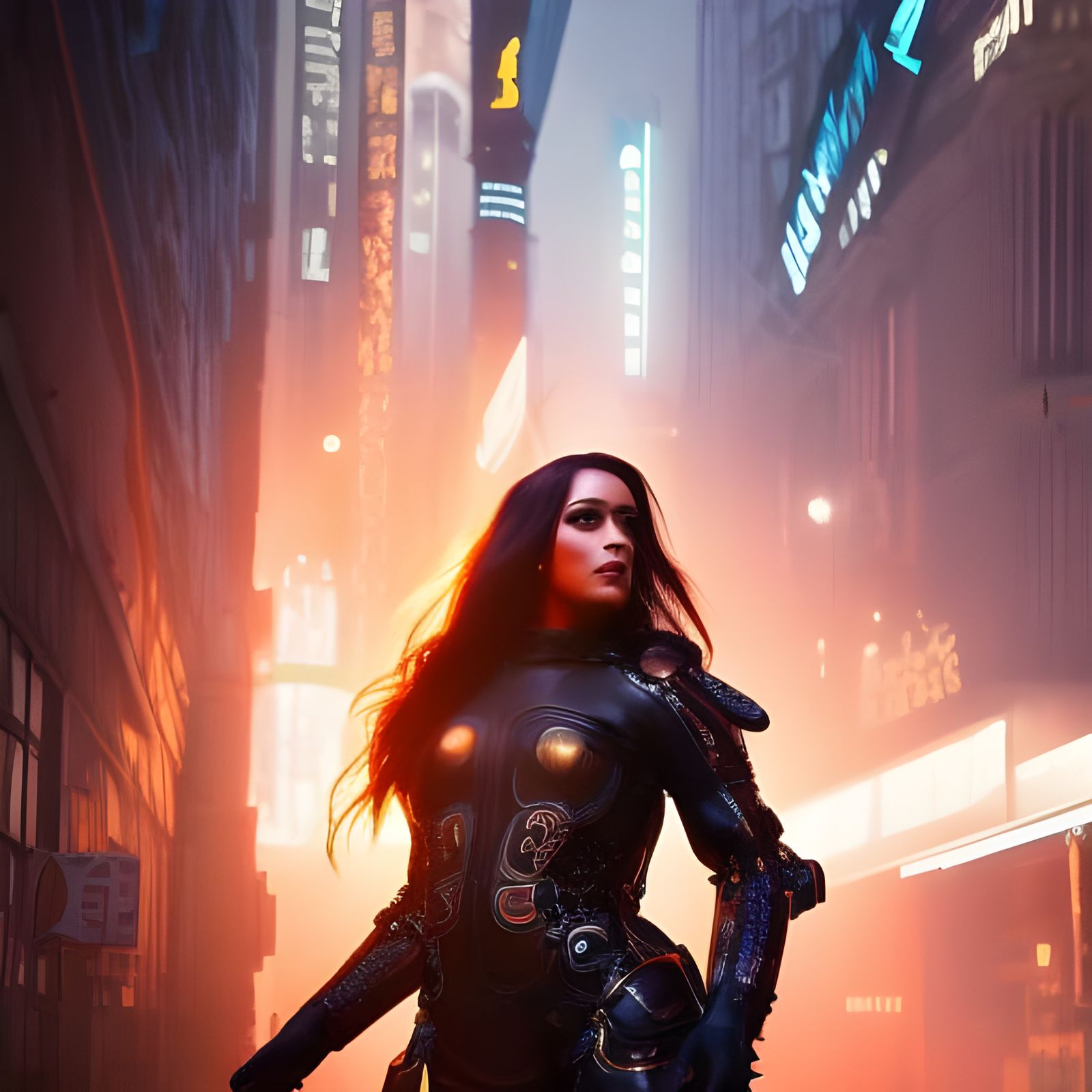 Cyberpunk Woman in Neo-Tokyo: Hyperrealistic Portrait