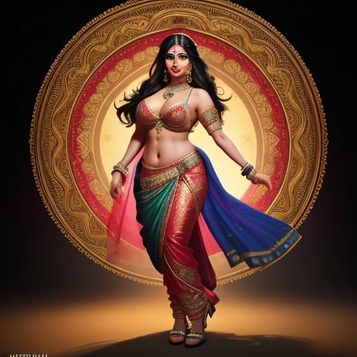 Hyperrealistic Savita Bhabhi Full Body Portrait
