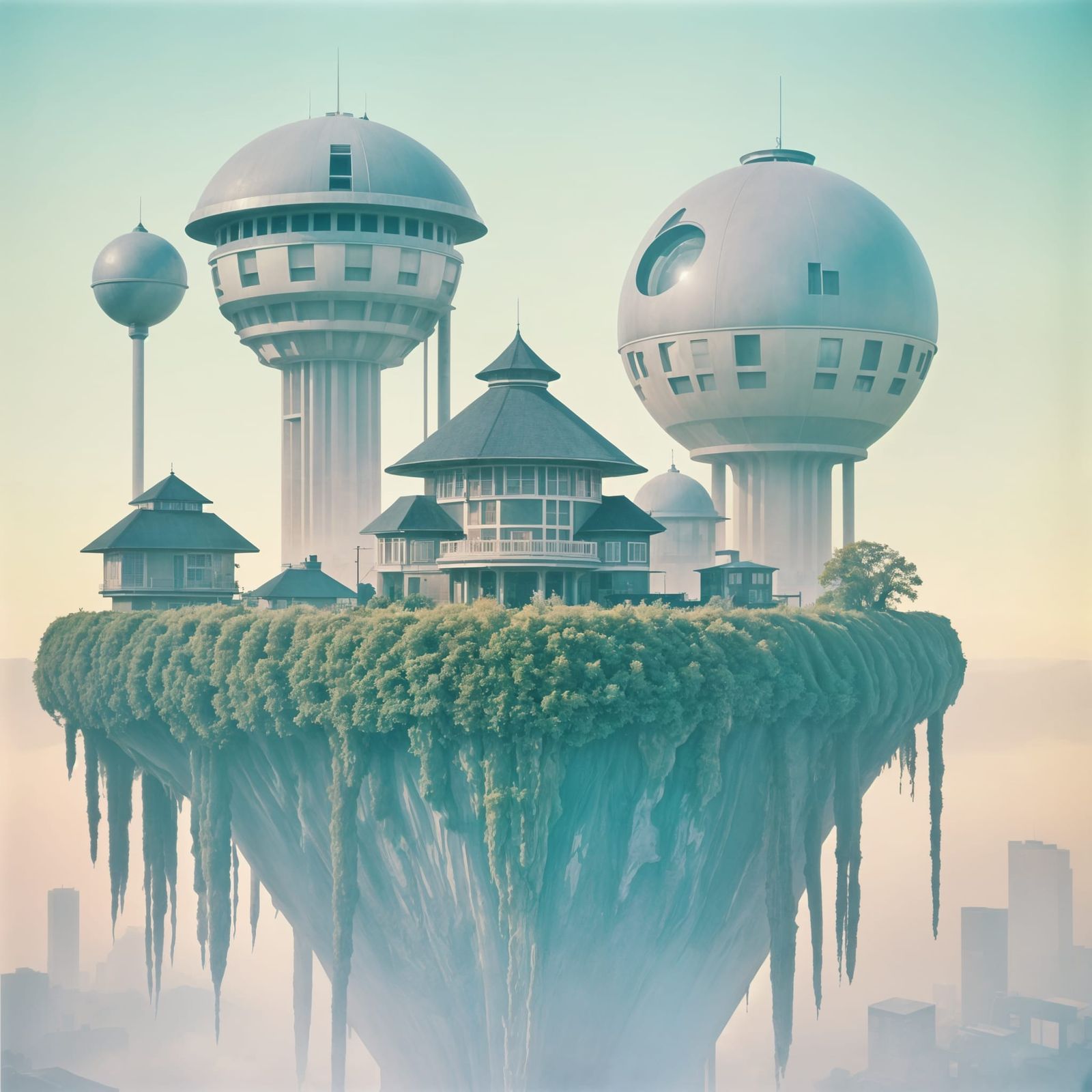 Eerie Minimalist Metropolis in 90's Style Photography