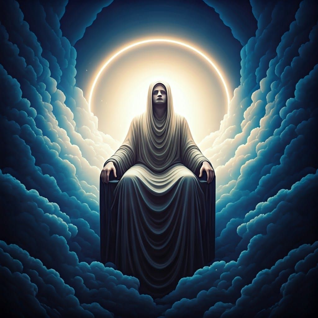 Mystical Figure Enthroned in Ethereal Light