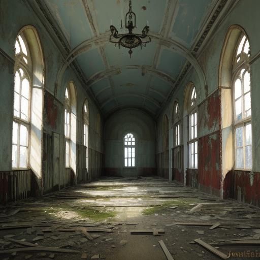 Abandoned Kirkbride Asylum: Oil Painting