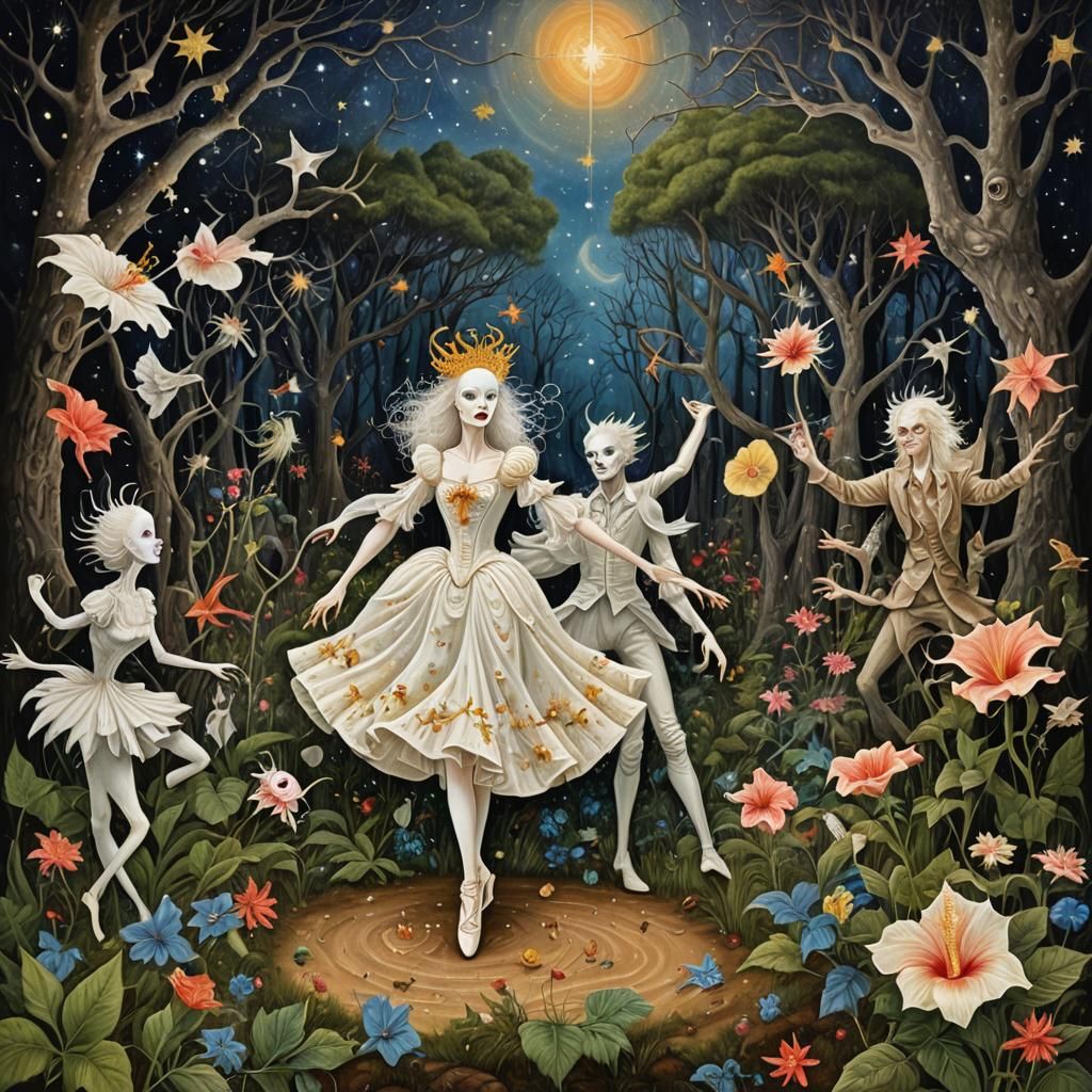 Albino Punk Band Album Cover in Surreal Style