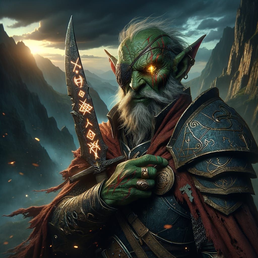 Heroic Goblin Warrior-Mage Radiates Power and Confidence