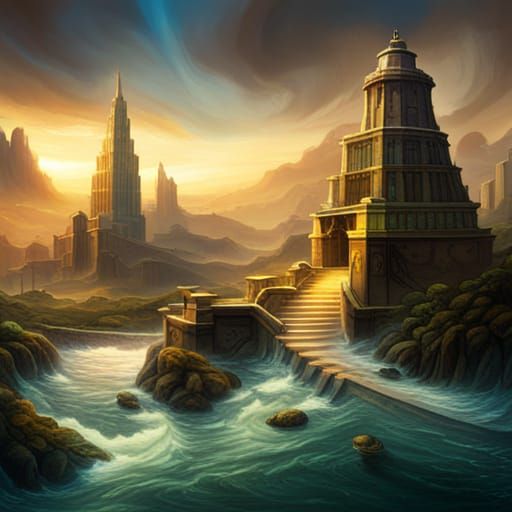 AI Interpretation of the Lost City of Atlantis