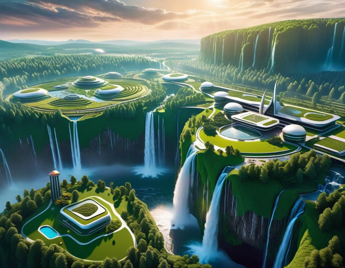 Utopian City Rises Above Farms and Forests