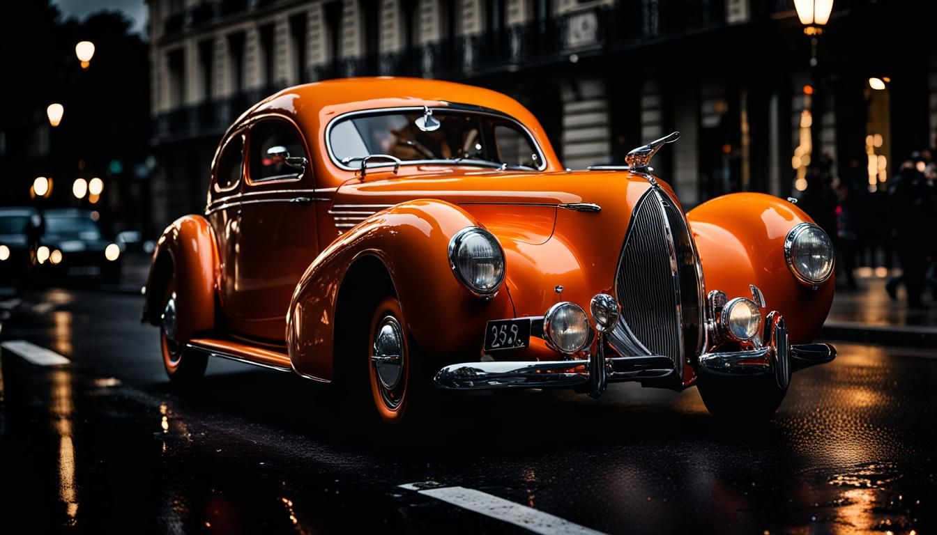 1939 French Luxury Car in Art Deco Style