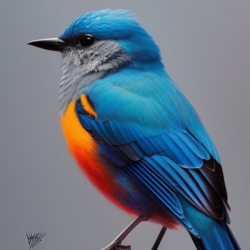 Blue Bird Wizard Pencil Sketch by WLOP