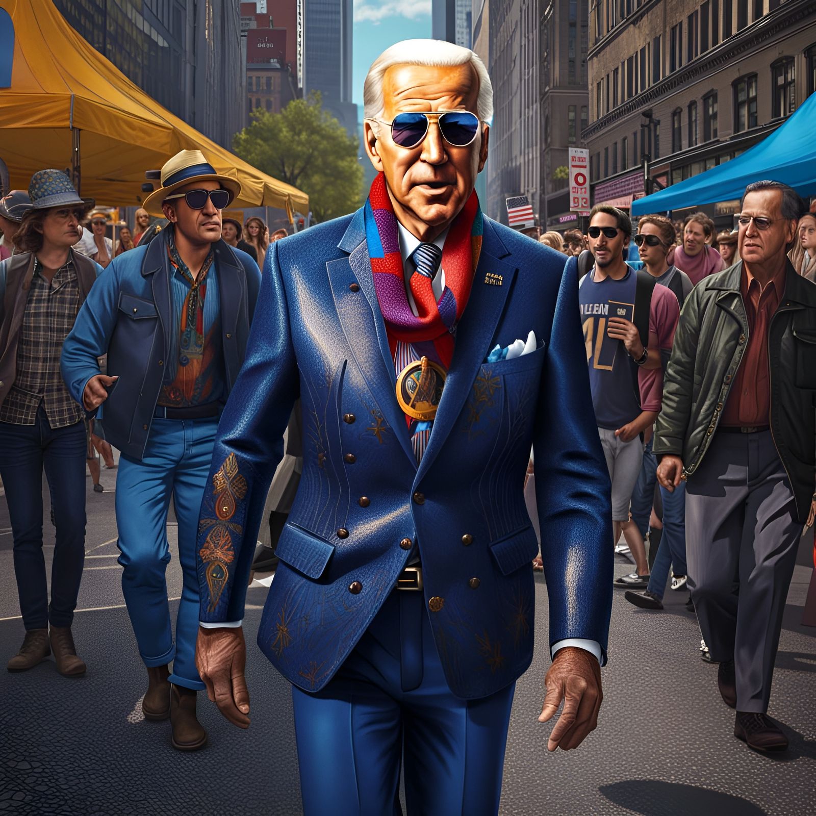 Joe Biden as a hipster in the New York