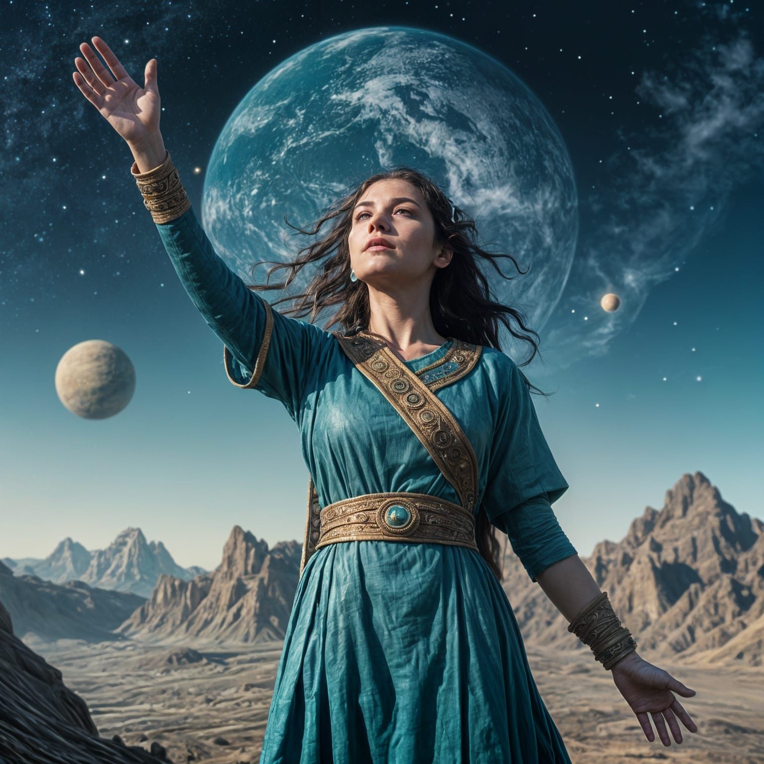 Ethereal Goddess Reaches for the Cosmos