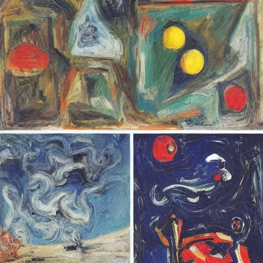 Surreal Space Scene: Sheep and Easter Eggs