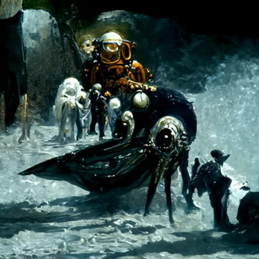 Horror Undersea Scene in Gustave Doré Style