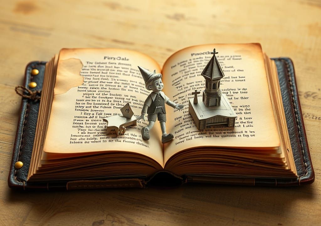 Pinocchio Pop-Up Book in Photorealistic 3D
