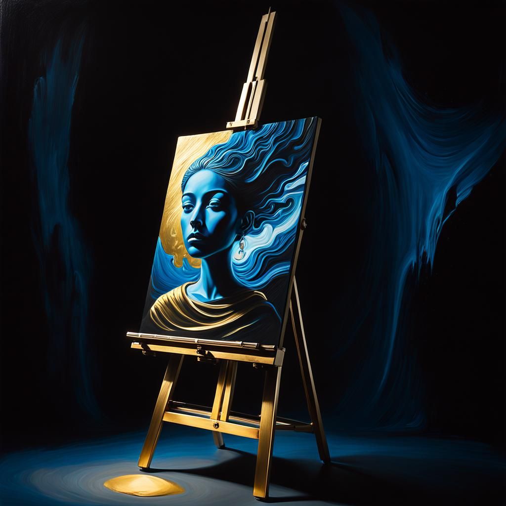 Surreal Organicpunk Painting with Black Subject