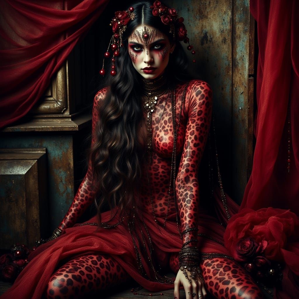 Poison Queen Portrait in Dark Mystical Style