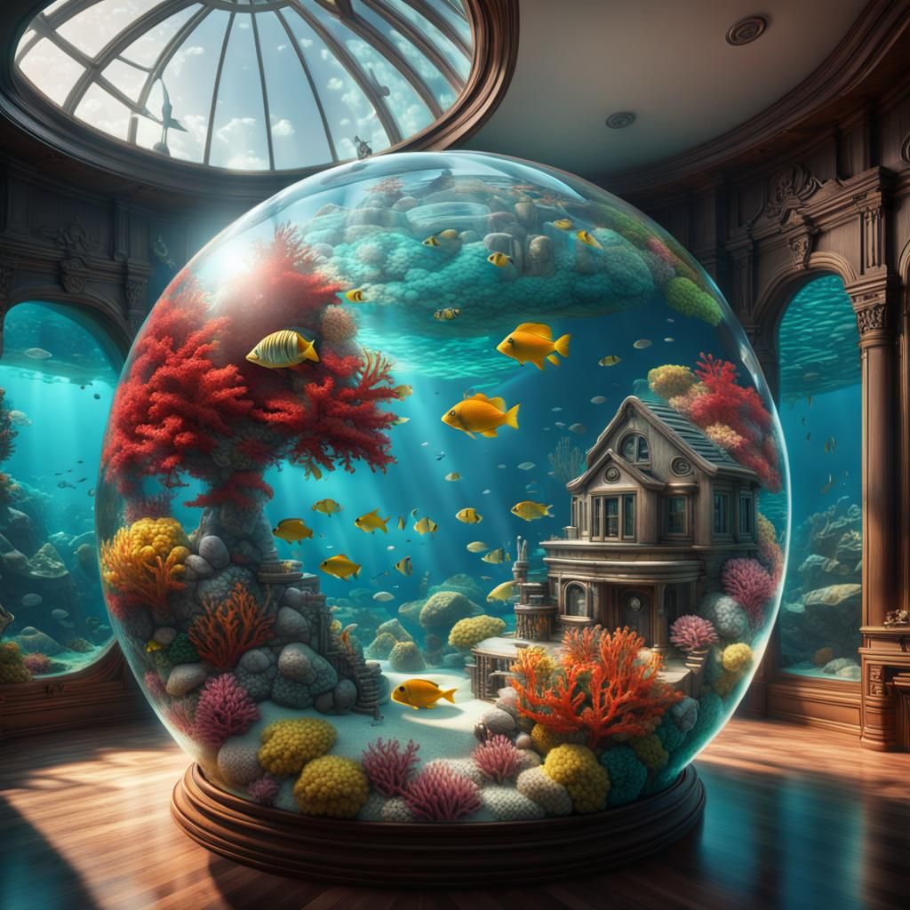 Art Deco Underwater Home in Glass Sphere