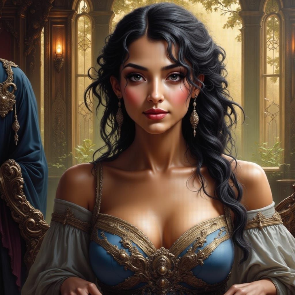 Portrait of a Gorgeous Woman in Digital Style