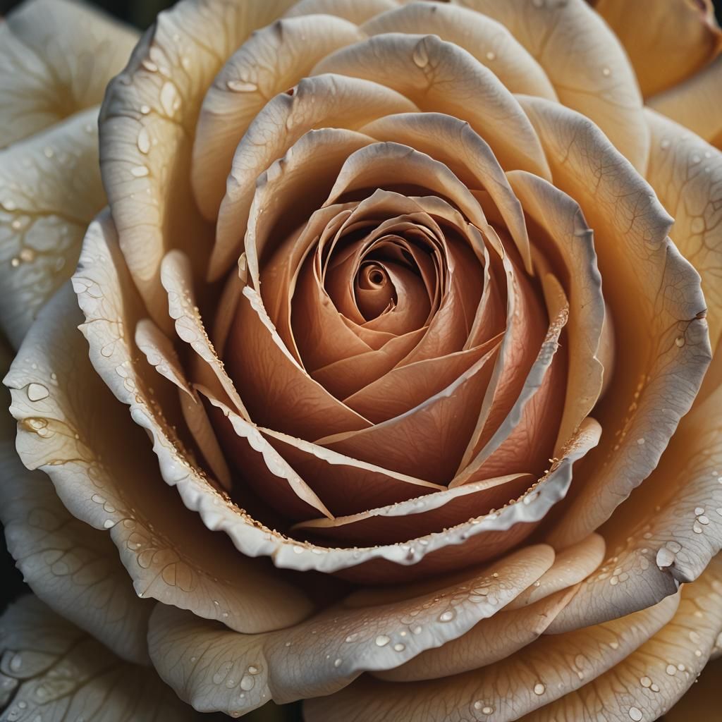 Macro Photo of Rose with Golden Light