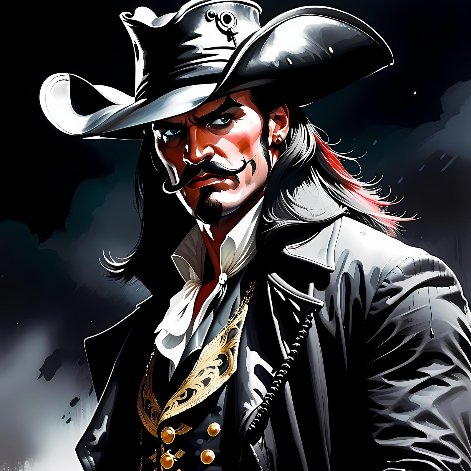 Wild West Undertaker as Comic Noir Portrait