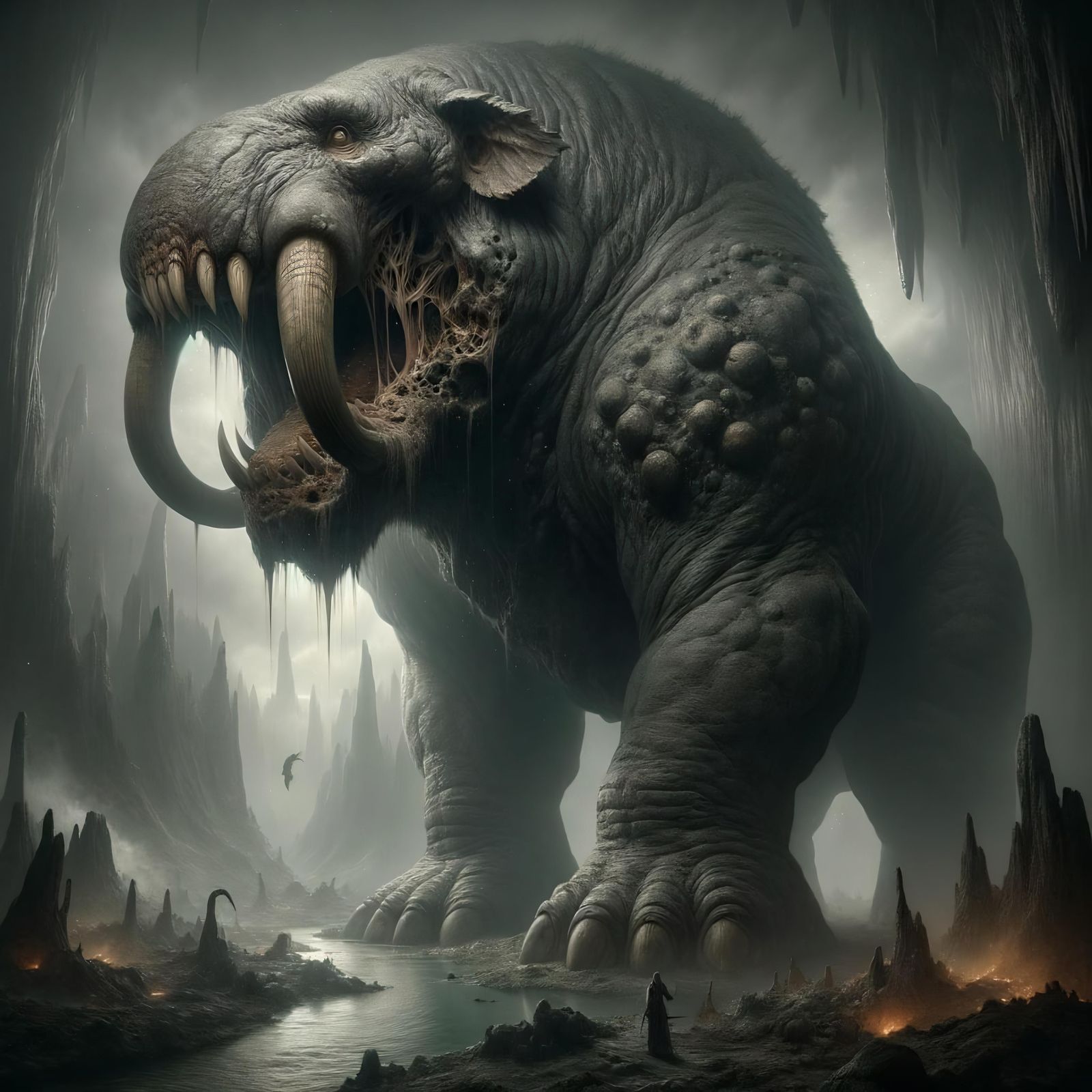 Fantasy Mivilorn Monster in Dark Pandemonium Cavern