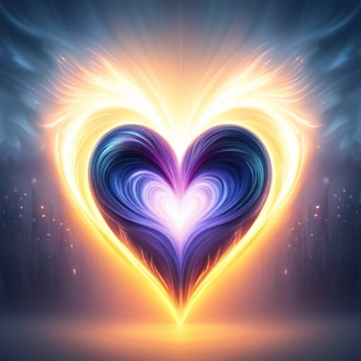 Blue Flame Heart: Photorealistic Dark Fantasy