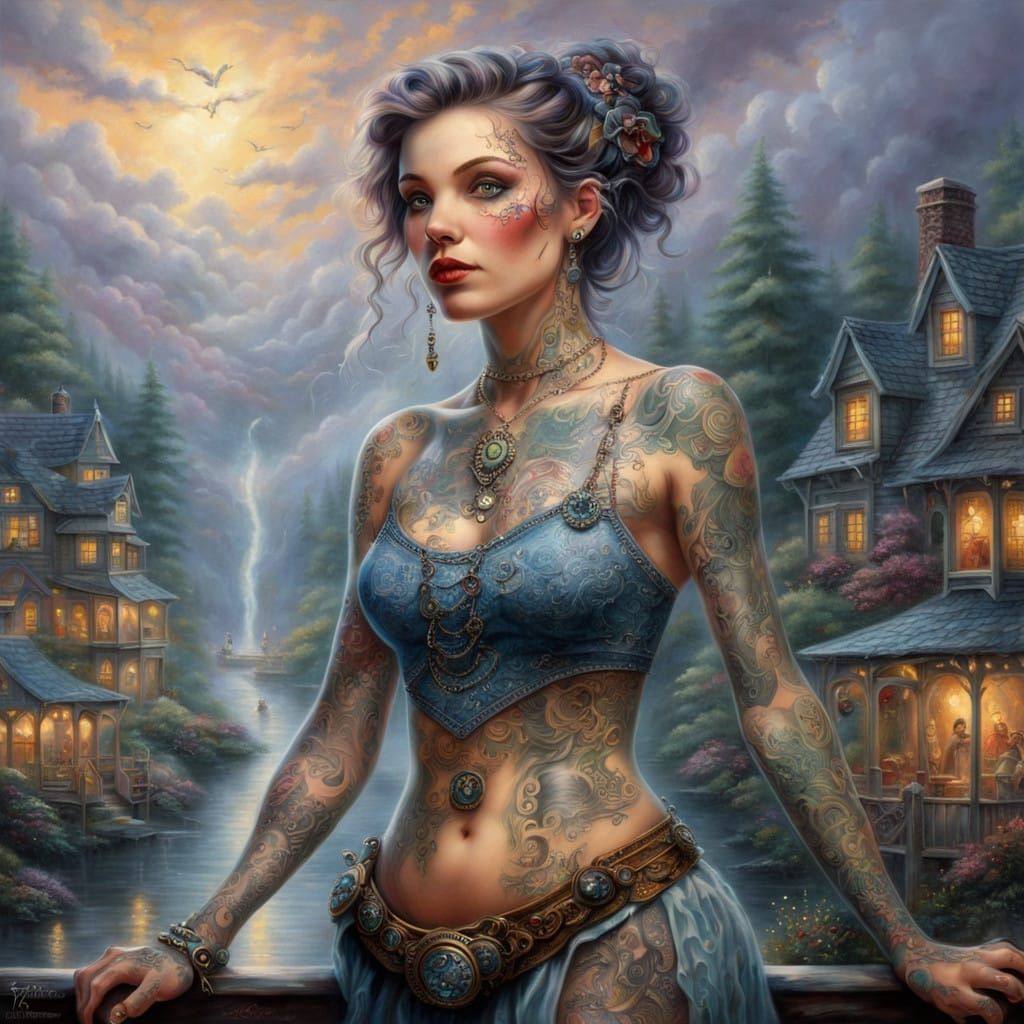 Ethereal Fantasy Inked Warrior Goddess