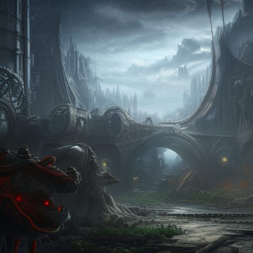 Intricate Biohazard Concept Art in Deep Color