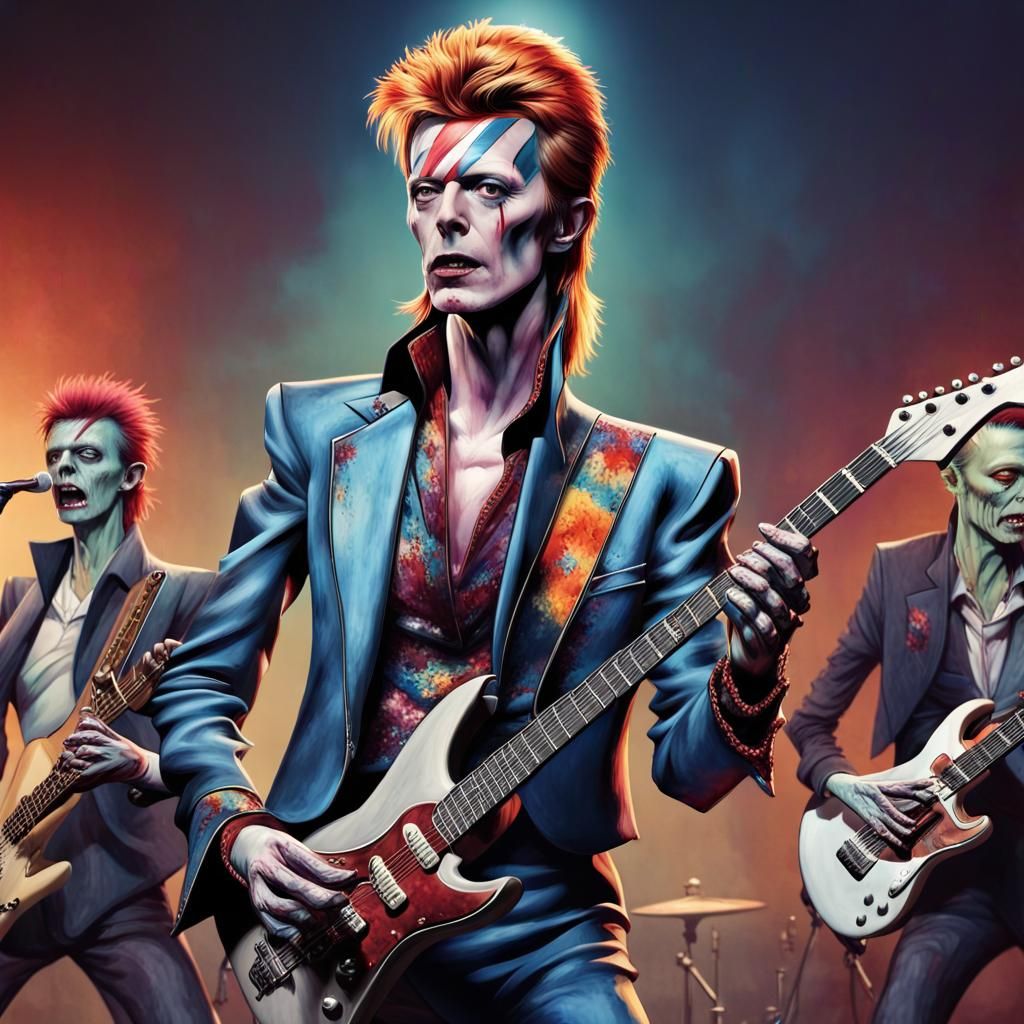 Zombie rock band with instruments, In concert , Zombie David...