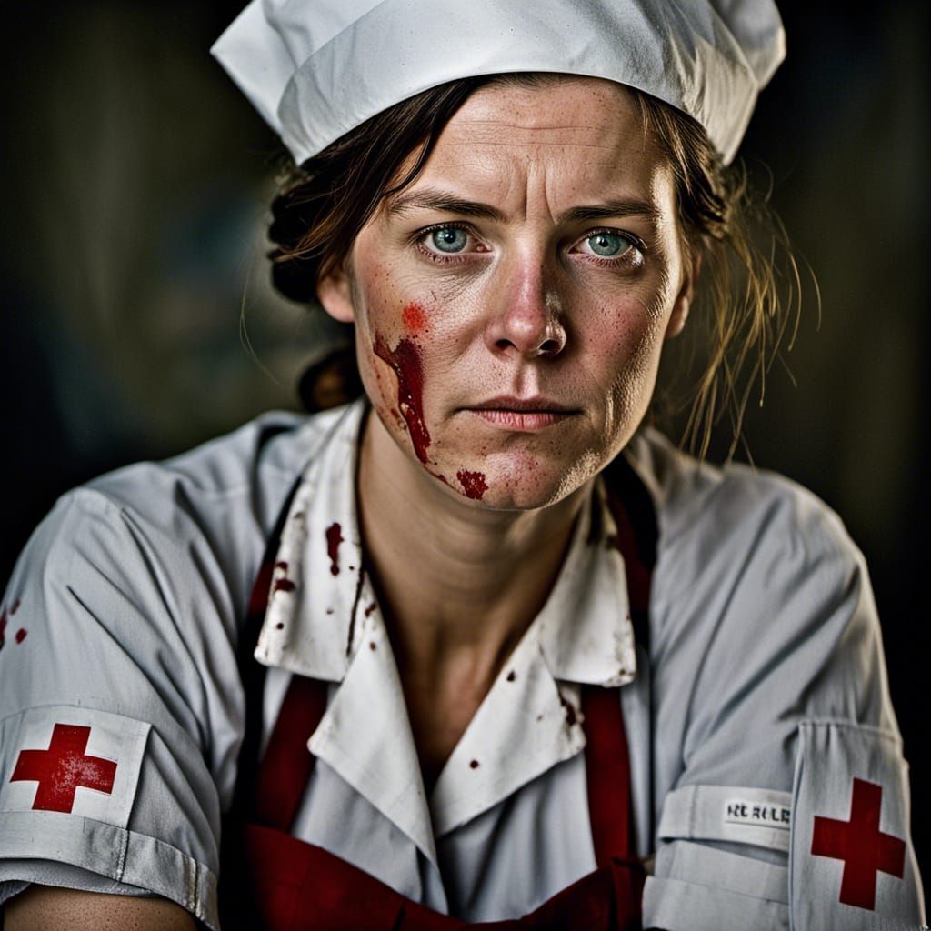 WWI Nurse Portrait: Weariness and Trauma