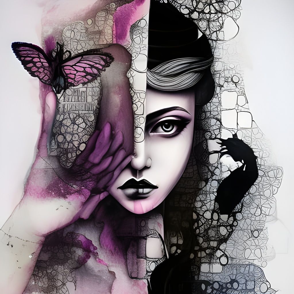 Lady Rose Portrait in Art Nouveau Style