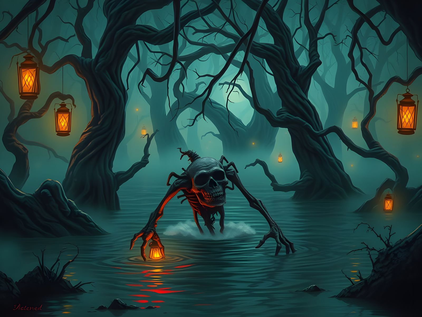 Mystic Zombie Emerges from Swampy Shadows