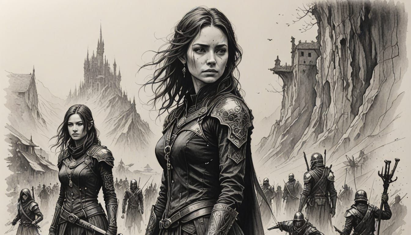 Moody Pencil Sketch in Dark Ink