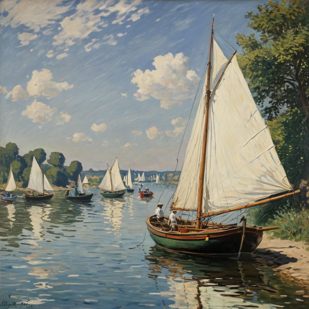 Boathouse Studio Painting in Impressionist Style