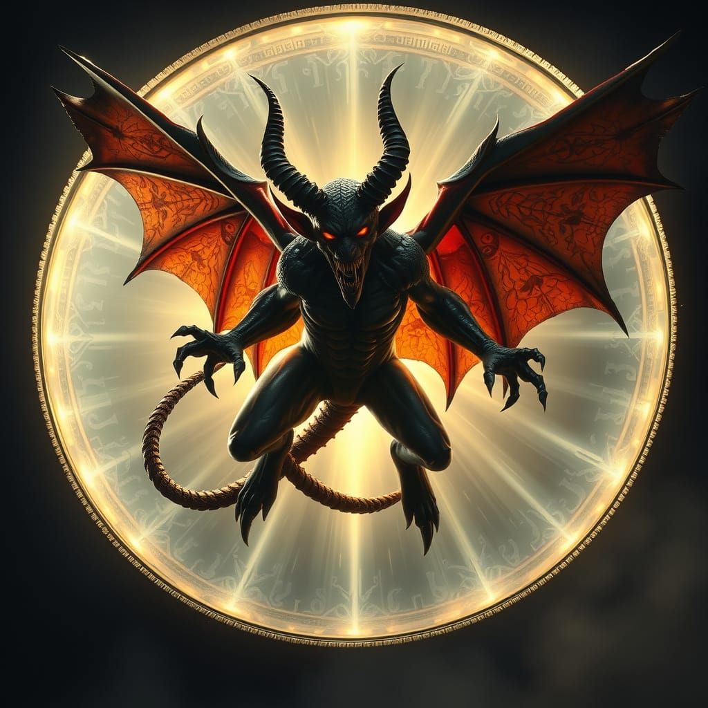 Surreal Devil Captured in Holy Portal Scene in Dark Fantasy ...